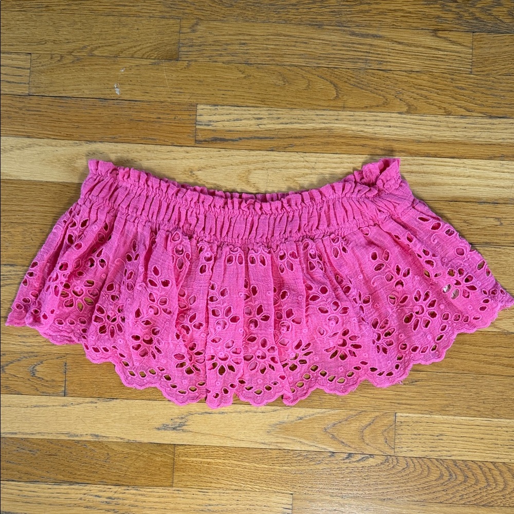 Pink free people eyelet bandeau